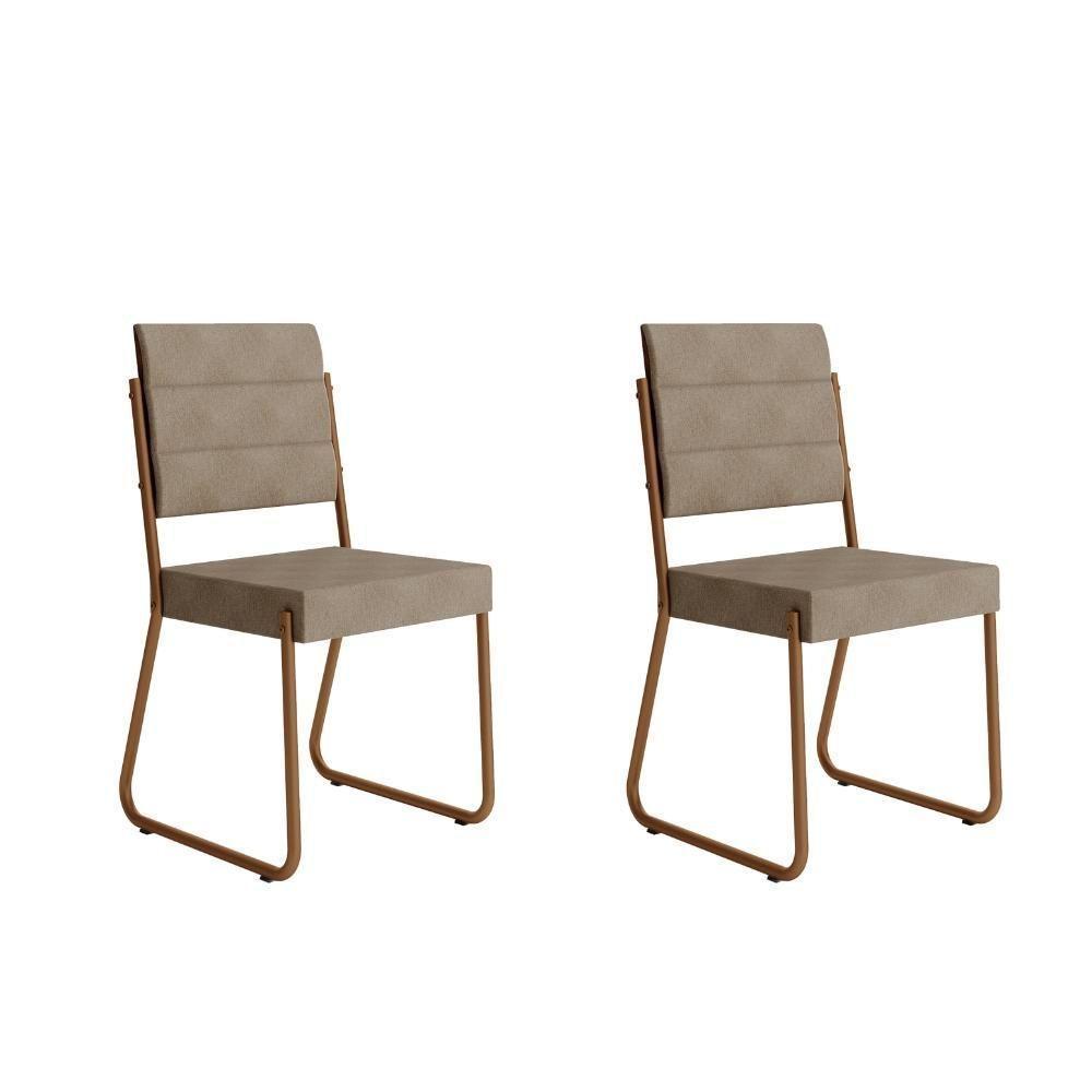 Conjunto 2 Cadeiras De Jantar 1736 Carraro Caramelo/rose - 1