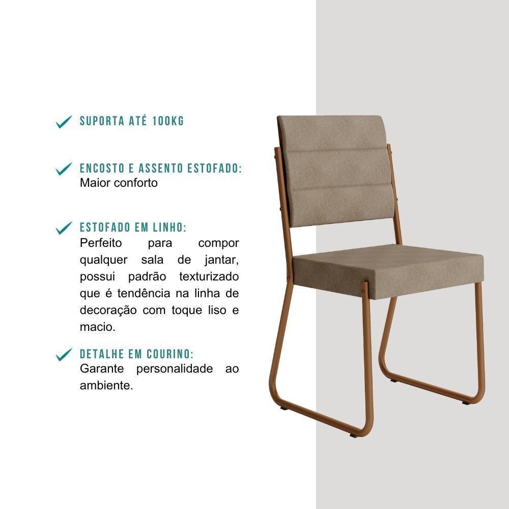 Conjunto 2 Cadeiras De Jantar 1736 Carraro Caramelo/rose - 3