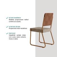 Conjunto 2 Cadeiras De Jantar 1736 Carraro Caramelo/rose - 2