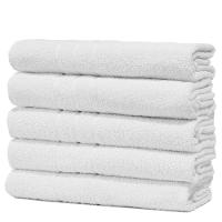 Kit 5 Toalhas Para Salão De Beleza Rosto Felpuda Macia Prata - Branco - 1