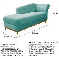 Kit Diva Recamier Vanessa 140cm Lado Esquerdo E 01 Poltrona Laura Suede Cor Azul Tiffany - 6