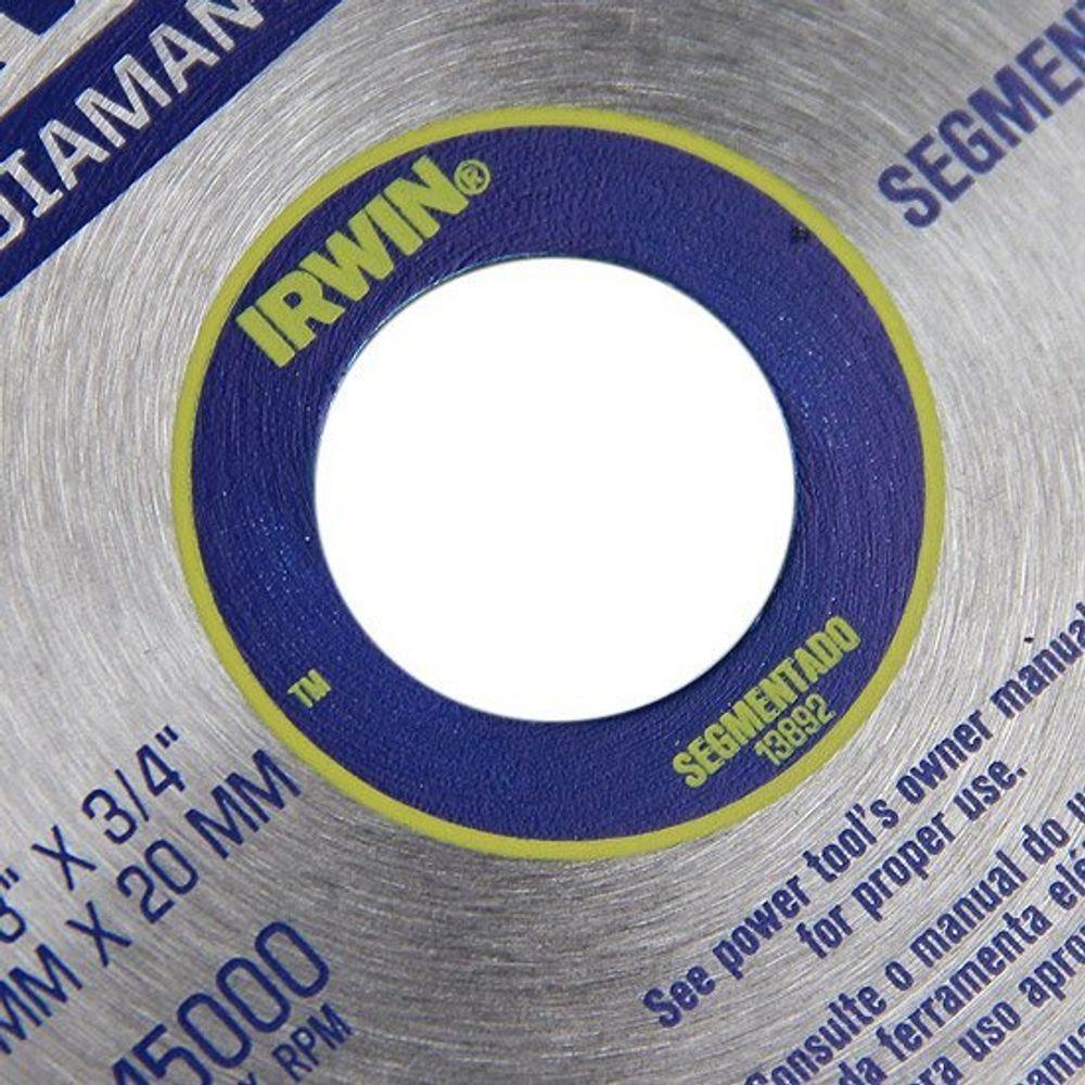 Disco Diamantado Segmentado 110 X 20 Mm - Irwin - 5