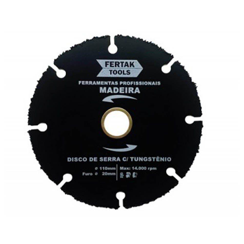 Disco De Serra Com Tungstênio 110 X 20mm Para Madeira - Fertak - 1