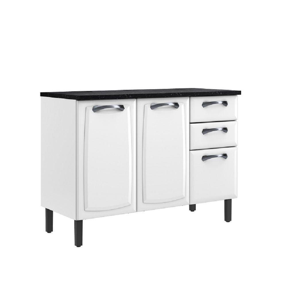 Balcão De Cozinha New Premium Em Aço Com 3 Portas E 2 Gavetas Itatiaia Branco Neve - 1