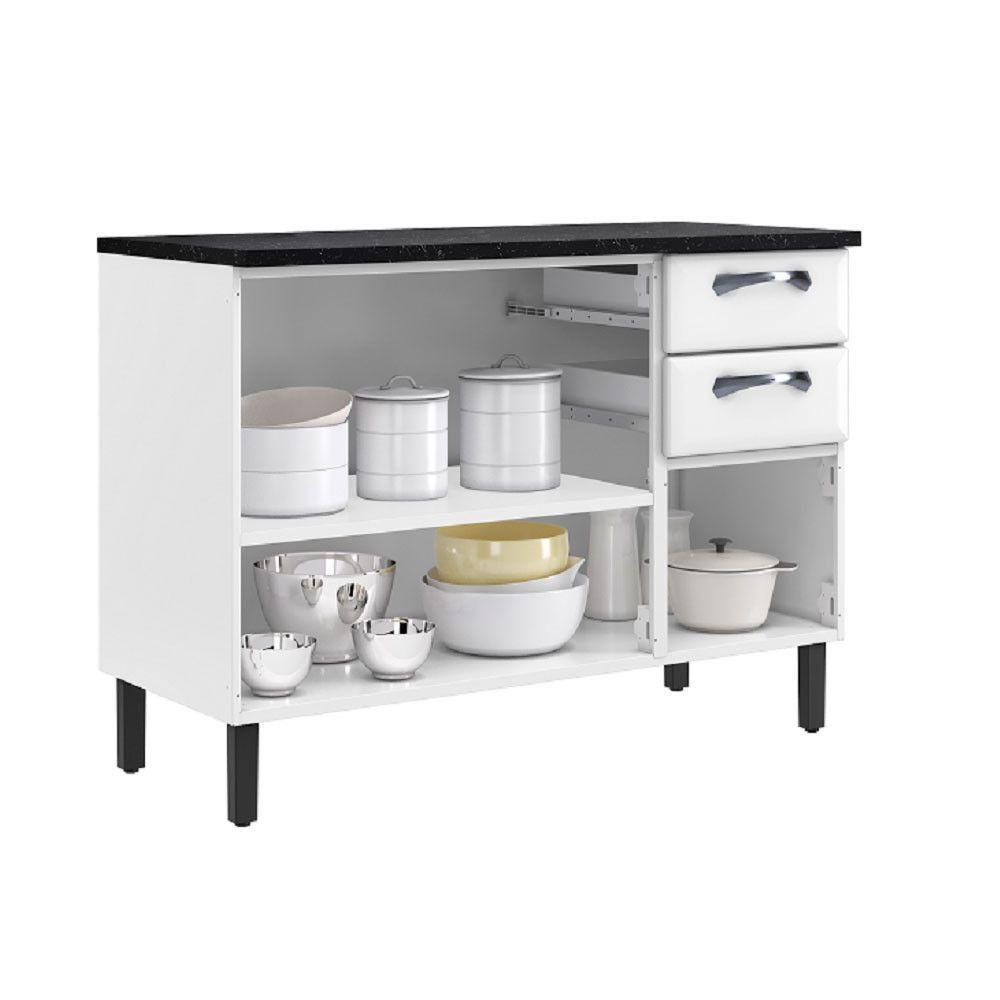 Balcão De Cozinha New Premium Em Aço Com 3 Portas E 2 Gavetas Itatiaia Branco Neve - 8