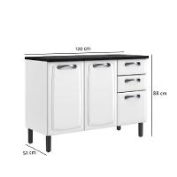 Balcão De Cozinha New Premium Em Aço Com 3 Portas E 2 Gavetas Itatiaia Branco Neve - 5