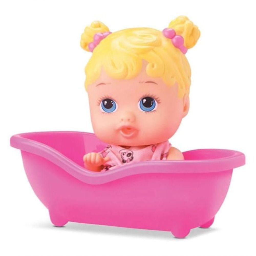 Boneca Little Dolls Com Banheirinha - Divertoys - Loira - 1