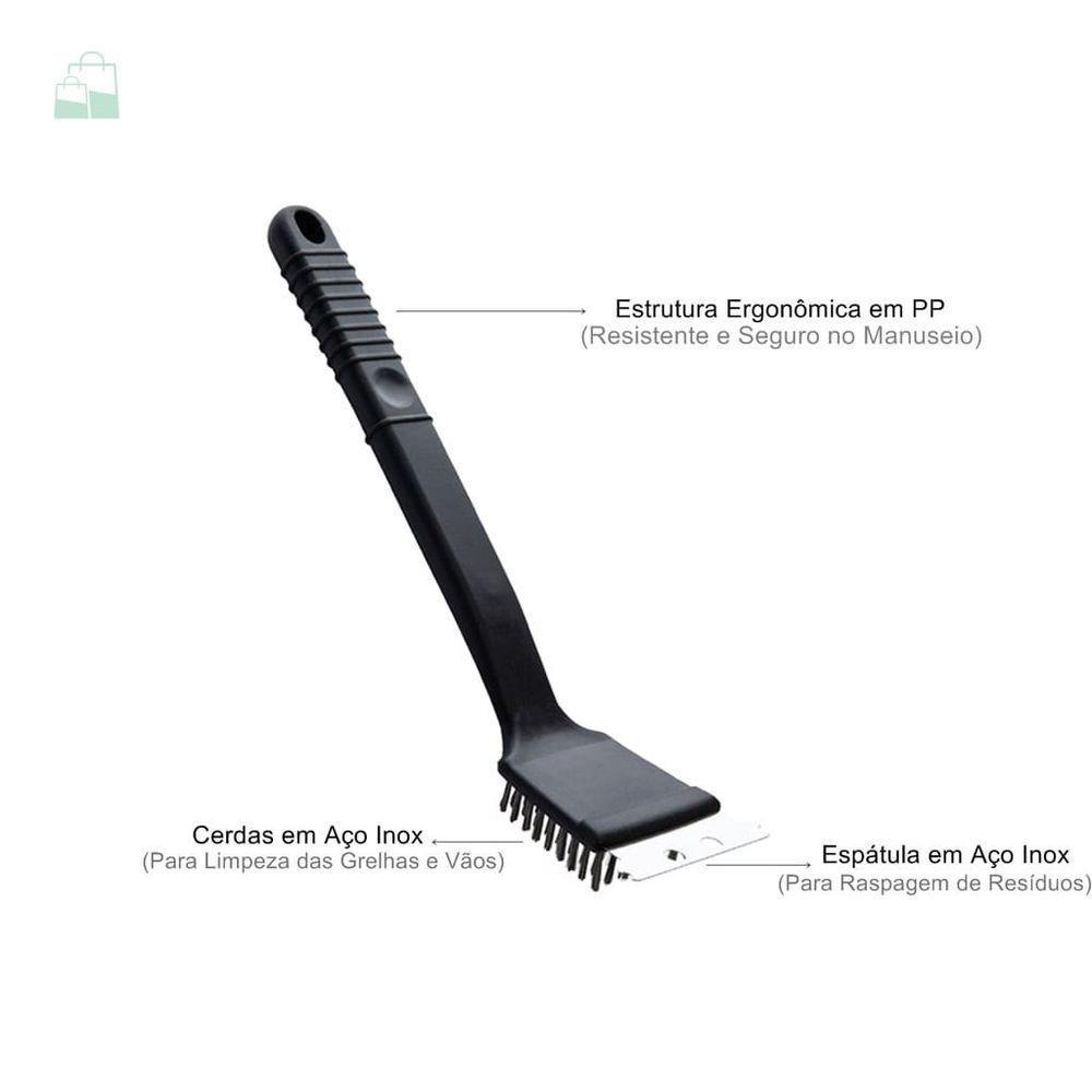 Escova Limpa Grelha Churrasqueira Aço - Clink - 4