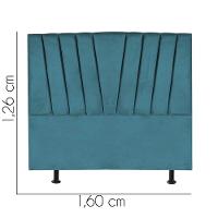 Cabeceira Estofada Bélgica 160cm Queen Size Para Cama Box Quarto Suede Azul Turquesa - 2