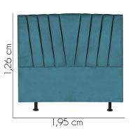 Cabeceira Estofada Bélgica 195cm King Size Para Cama Box Quarto Suede Azul Turquesa - 2