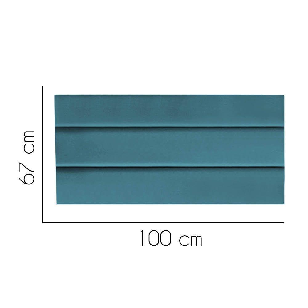 Painel Estofada Argentina 100cm Solteiro Para Cama Box Quarto Suede Azul Turquesa - 2