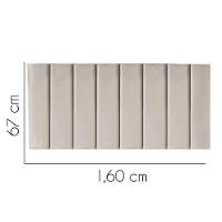 Painel Estofada Carla 160cm Queen Size Para Cama Box Quarto Suede Bege - 2