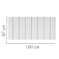 Painel Estofada Carla 160cm Queen Size Para Cama Box Quarto Suede Branco - 2