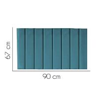 Painel Estofada Carla 90cm Solteiro Para Cama Box Quarto Suede Azul Turquesa - 2