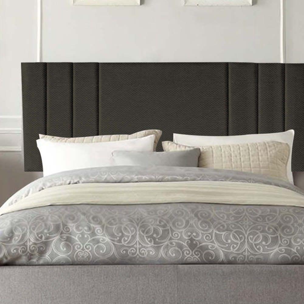 Painel Estofada Grécia 90cm Solteiro Para Cama Box Quarto Linho Marrom - 1
