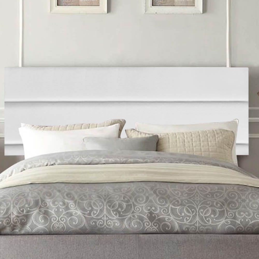 Painel Estofada Argentina 90cm Solteiro Para Cama Box Quarto Suede Branco - 1