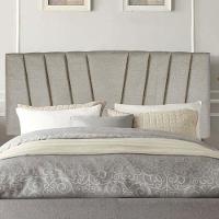 Painel Estofada Bélgica 90cm Solteiro Para Cama Box Quarto Linho Bege - 1