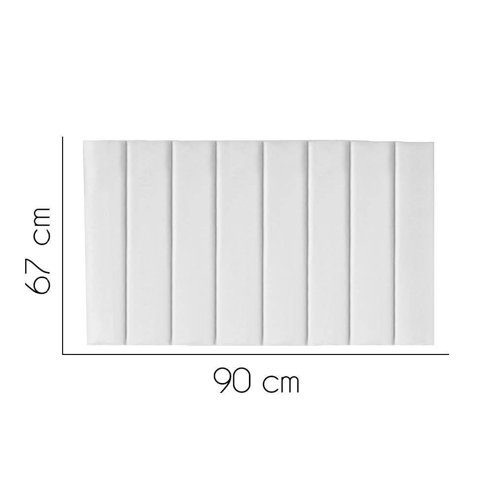 Painel Estofada Carla 90cm Solteiro Para Cama Box Quarto Corino Branco - 2