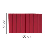 Painel Estofada Carla 100cm Solteiro Para Cama Box Quarto Suede Vermelho - 3
