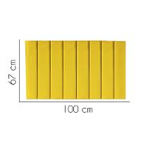 Painel Estofada Carla 100cm Solteiro Para Cama Box Quarto Suede Amarelo - 2