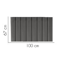 Painel Estofada Carla 100cm Solteiro Para Cama Box Quarto Corino Cinza - 6