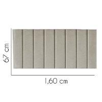 Painel Estofada Carla 160cm Queen Size Para Cama Box Quarto Linho Bege - 2