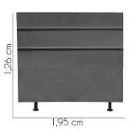 Cabeceira Estofada Argentina 195cm King Size Para Cama Box Quarto Suede Cinza Escuro Grafite - 2