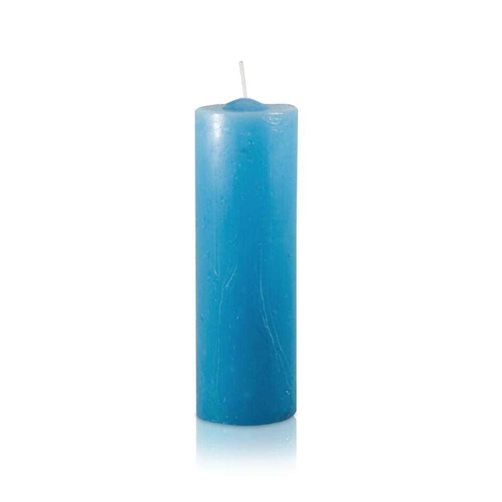 Kit Copo Suporte Vidro Para Vela + 3 Velas Votivas 7 Dias Azul Claro 250g - 2