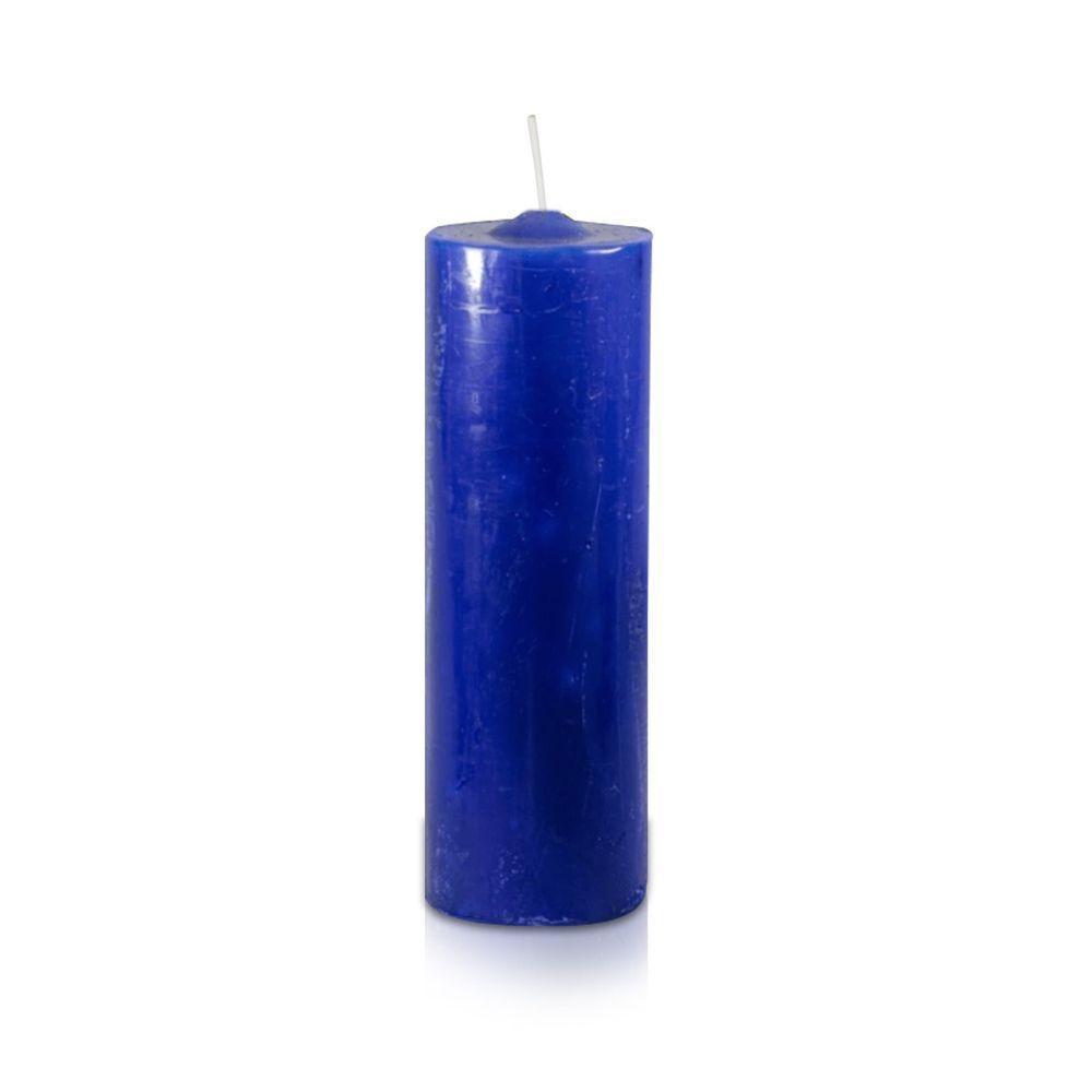Kit Copo Suporte Vidro Para Vela + 3 Velas Votivas 7 Dias Azul Marinho 250g - 4