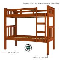 Beliche Solteiro Castanho Claro 100% Madeira Pinus C- Escada Lateral