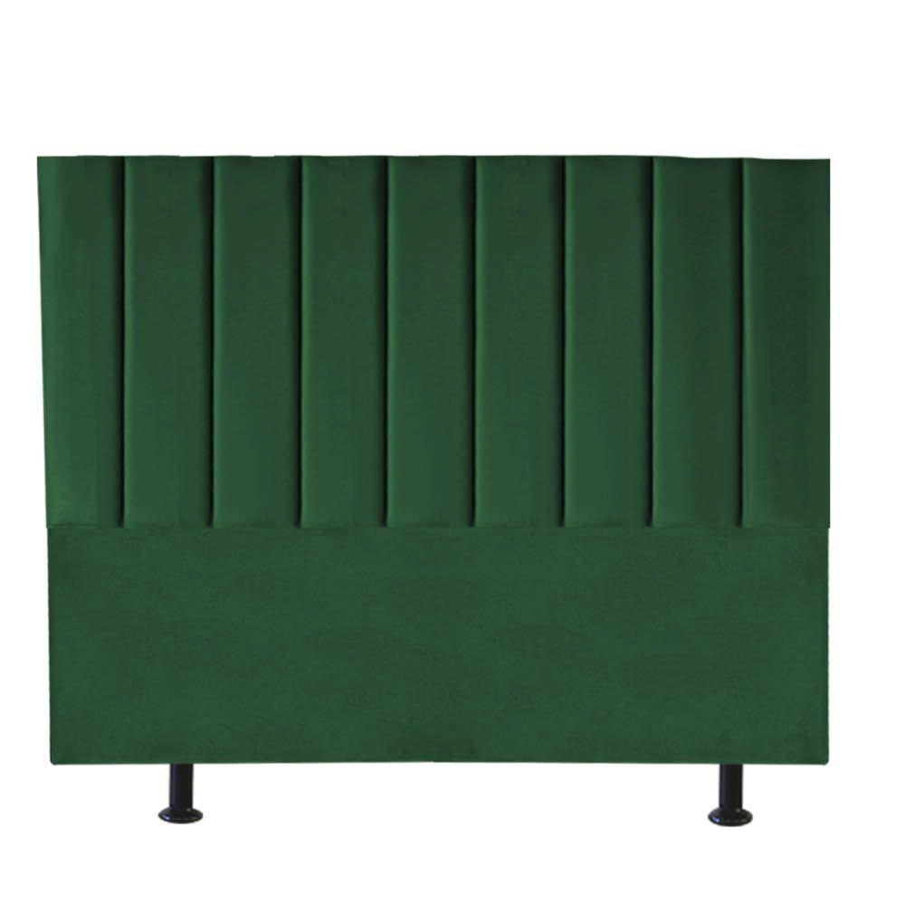 Cabeceira Estofada Carla 195cm King Size Para Cama Box Quarto Suede Verde - 3