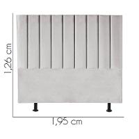 Cabeceira Estofada Carla 195cm King Size Para Cama Box Quarto Suede Cinza Claro - 2