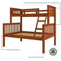 Beliche Com Cama De Casal Castanho Claro Madeira Pinus - 2