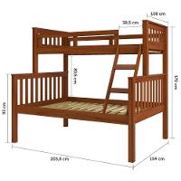 Beliche Com Cama De Casal Castanho Claro Madeira Pinus - 3