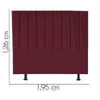 Cabeceira Estofada Carla 195cm King Size Para Cama Box Quarto Suede Bordô - 2