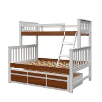 Treliche Com Cama De Casal Branco Lavado-carvalho C- Cama Auxiliar 3 Gavetas Madeira Pinus - 2