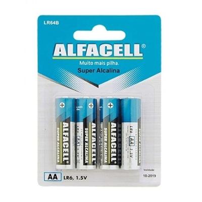 Pilha Alcalina Aa - C/ 4 Unidades - Alfacell -