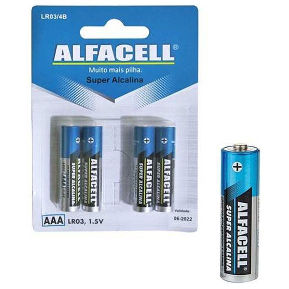 Pilha Alcalina Aaa - C/ 4 Unidades - Alfacell - - 1