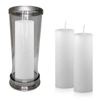 Kit Copo Suporte Vidro Para Vela + 3 Velas Votivas 7 Dias Branca 250g - 1
