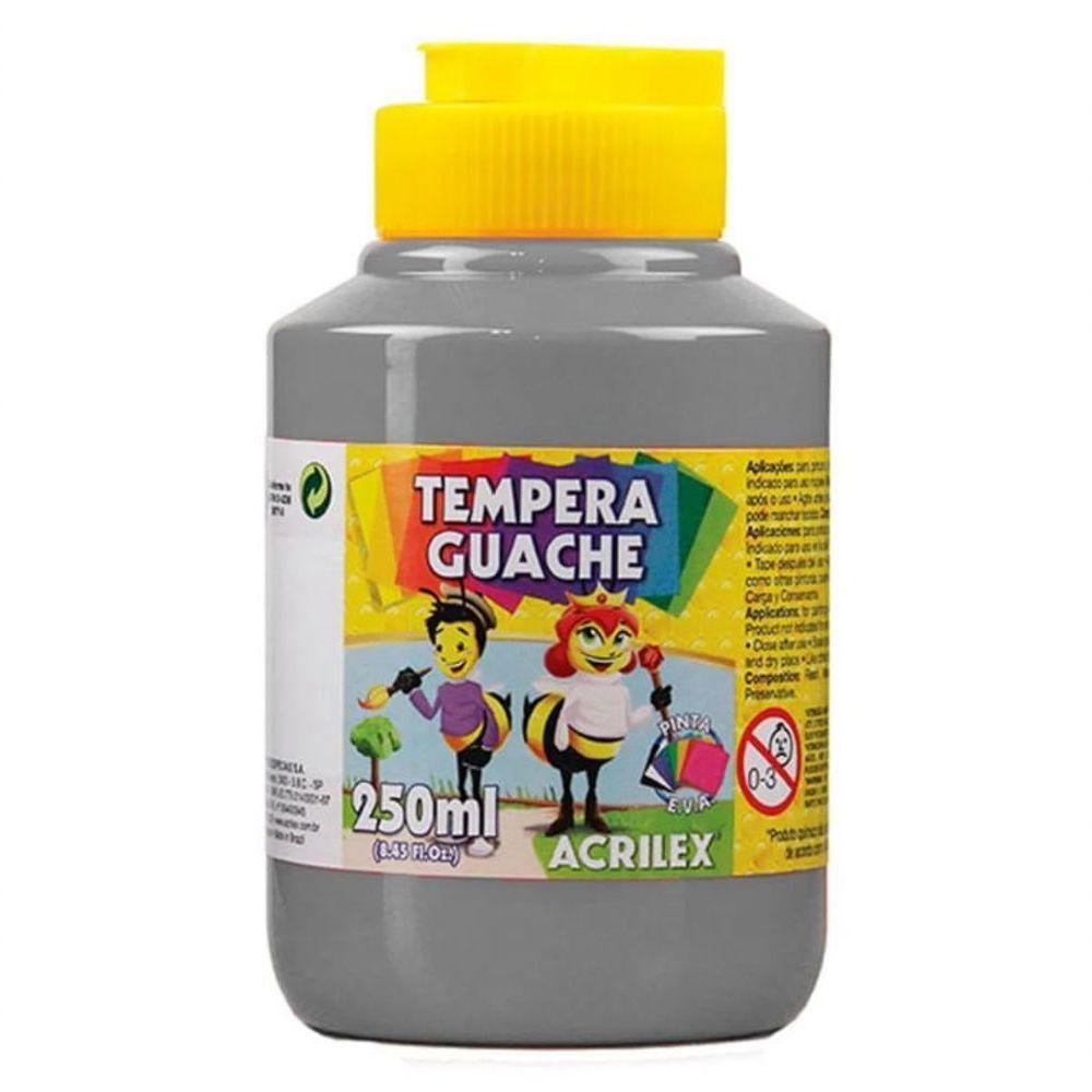 Tinta Guache 250 Ml - Acrilex - Cinza - 1