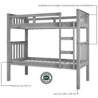 Beliche Solteiro Castanho Escuro 100% Madeira Pinus C/ Escada Lateral - Saraiva - 5