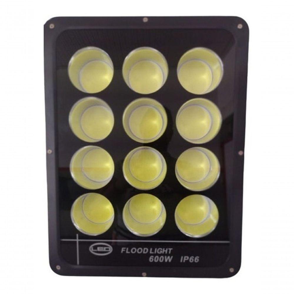 Refletor Led 600W Ip66 Bivolt Forte Luz Branco Frio 600W:Preto - 1