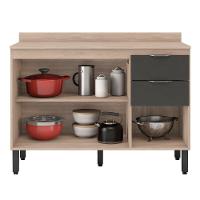 Balcão Firenze 120cm 3 Portas E 2 Gavetas Com Tampo 93241 Demóbile Avena Touch E Grafito - 3