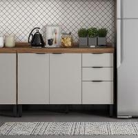 Balcão Firenze 120cm 3 Portas E 2 Gavetas Com Tampo 93241 Demóbile Amendola Touch E Nude - 2