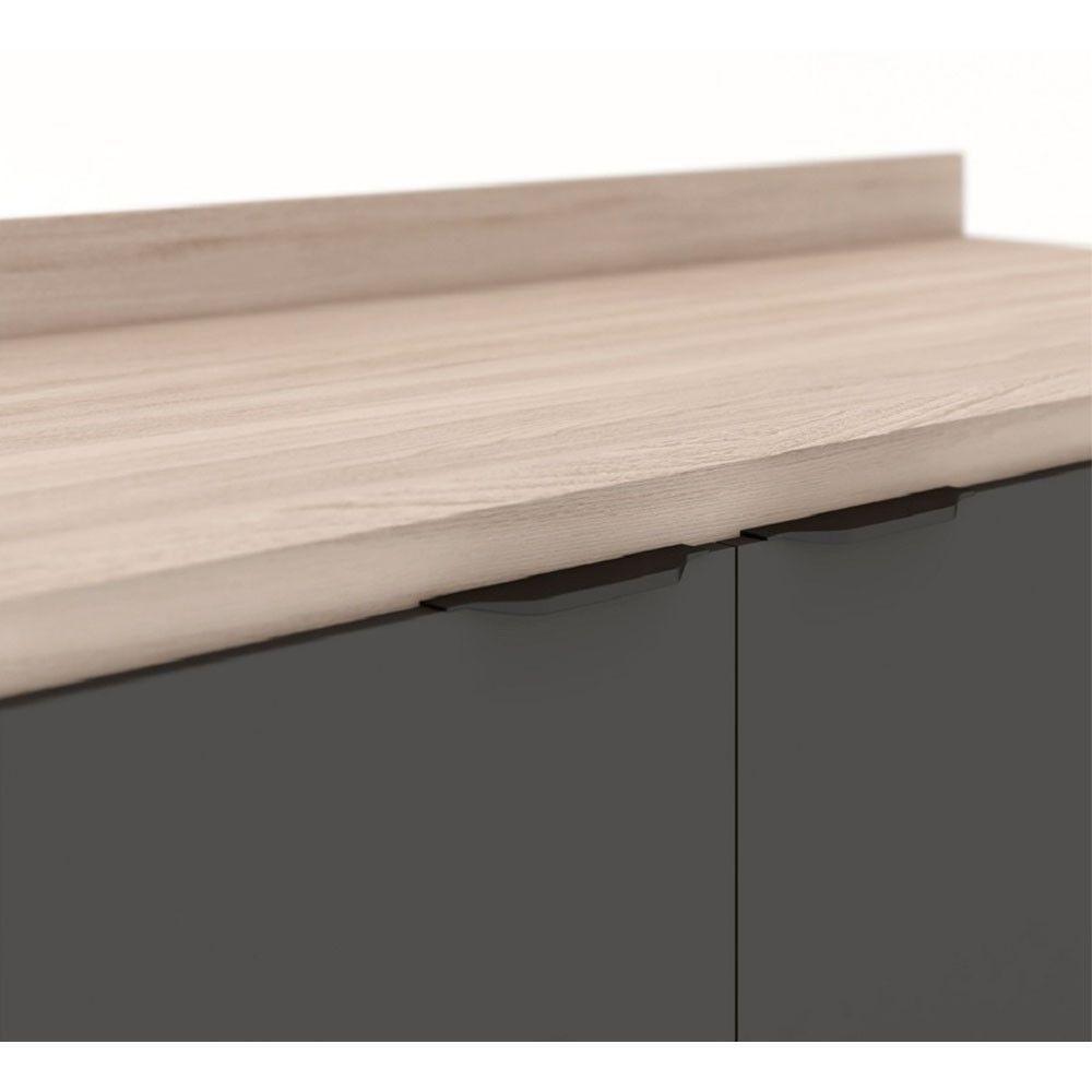 Balcão Firenze 80cm 2 Portas Com Tampo 93221 Demóbile Avena Touch E Grafito - 6