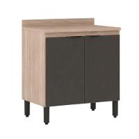 Balcão Firenze 80cm 2 Portas Com Tampo 93221 Demóbile Avena Touch E Grafito