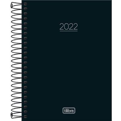 Agenda Capa Dura Espiral Diária - M4 - 11,7x16,4 Cm - Pepper 2022 - Tilibra - Preto