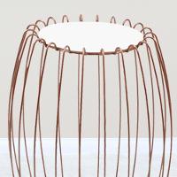 Mesa Apoio Lateral 43 Cm Tampo Vidro Branco Base Metal Cobre Nacc Branco Cobre - 7