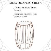 Mesa Apoio Lateral 43 Cm Tampo Vidro Branco Base Metal Cobre Nacc Branco Cobre - 8