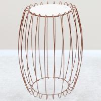 Mesa Apoio Lateral 43 Cm Tampo Vidro Branco Base Metal Cobre Nacc Branco Cobre - 12